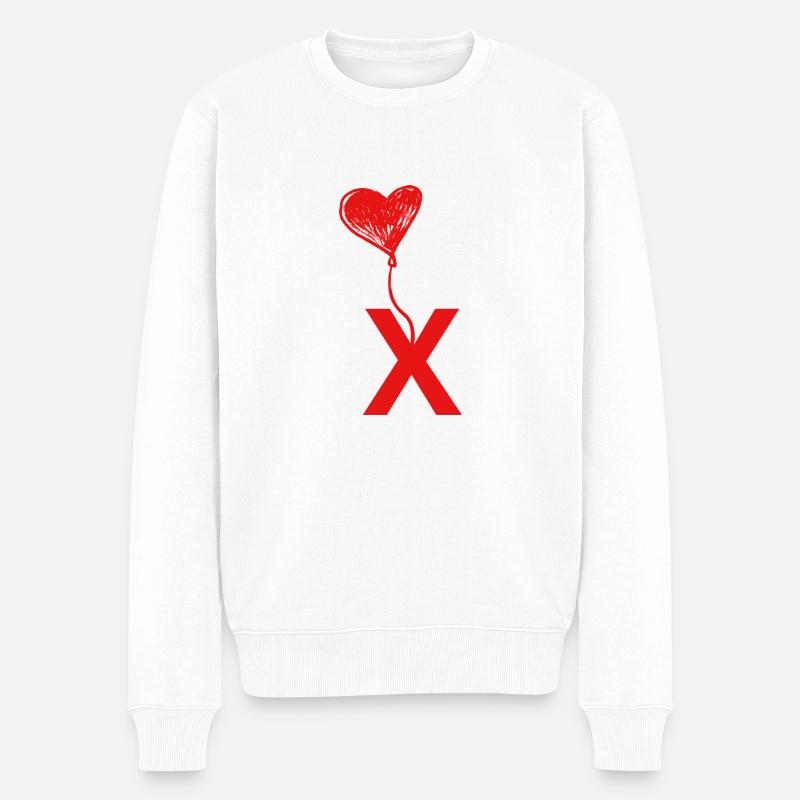 Buchstabe x Kern - Männer Premium Bio Pullover - Weiß