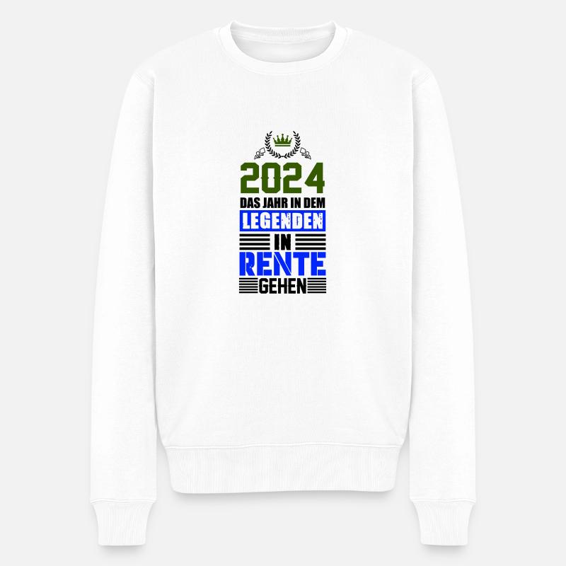 rente 2024 - Männer Premium Bio Pullover - Weiß