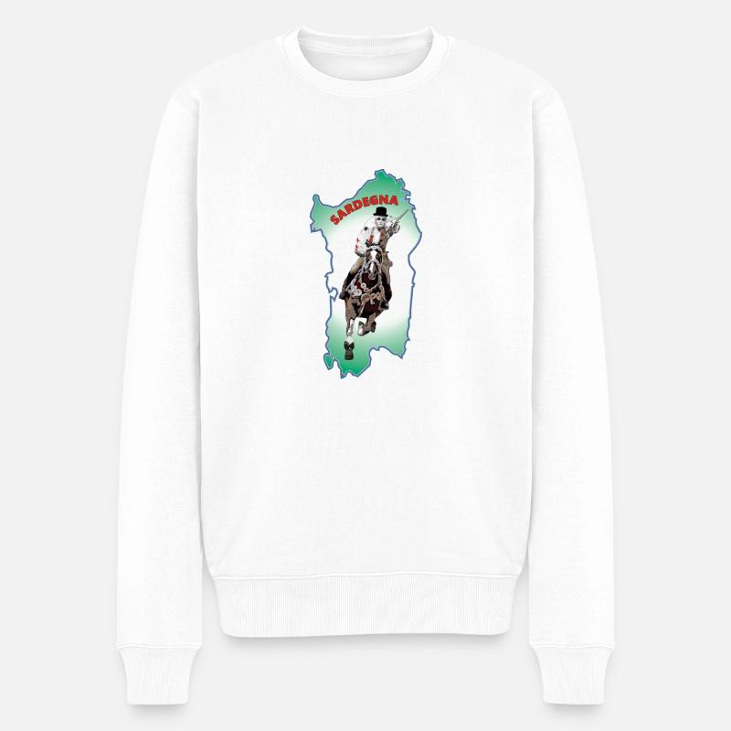 Sartiglia Sardinien - Männer Premium Bio Pullover - Weiß
