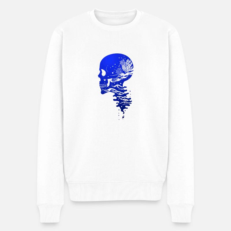 Crâne de l’océan - Pull Premium bio Homme - blanc
