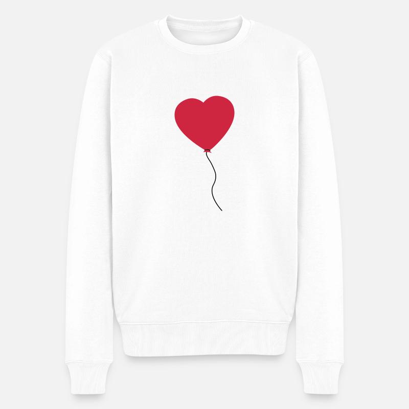 Love Heart Balloon - Pull Premium bio Homme - blanc