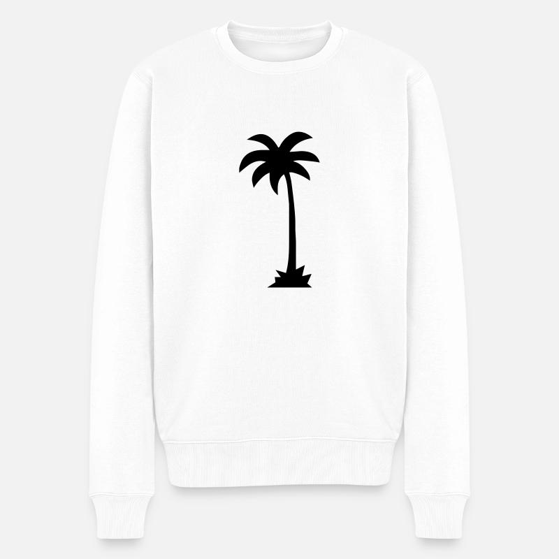 palmier - Pull Premium bio Homme - blanc