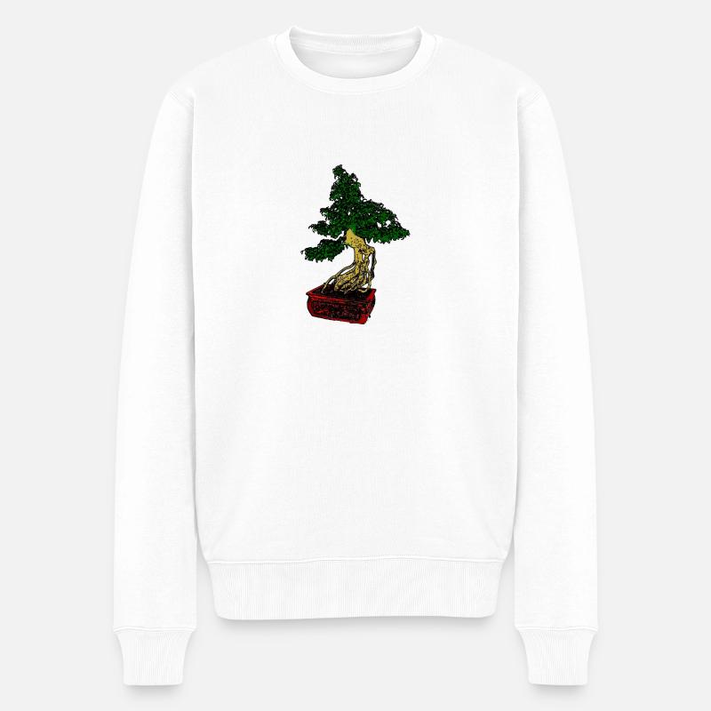 Bonsai - Männer Premium Bio Pullover - Weiß