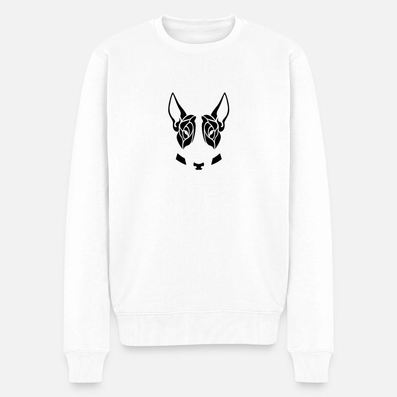 Bull Terrier - Männer Premium Bio Pullover - Weiß