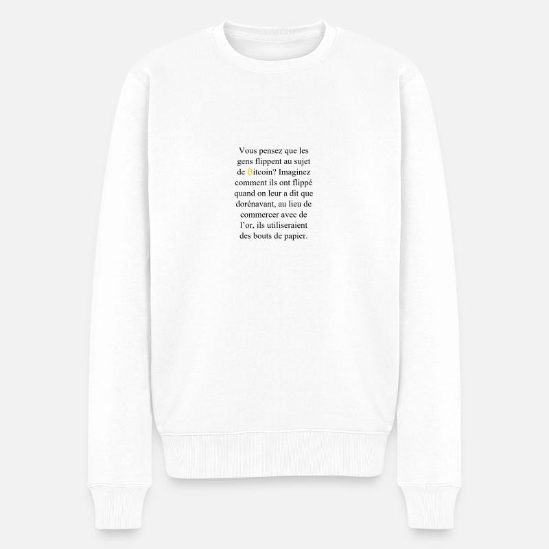 ₿TeeSee - Männer Premium Bio Pullover - Weiß