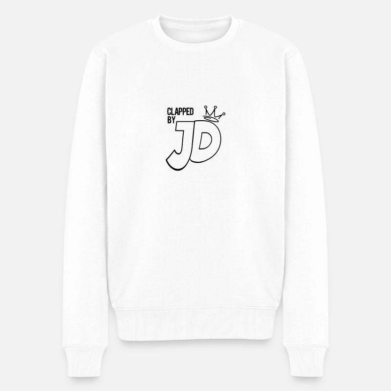 JD Clapped - Männer Premium Bio Pullover - Weiß