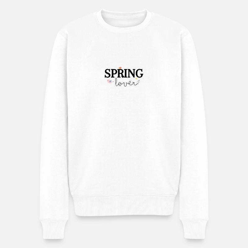 Spring Lover - Männer Premium Bio Pullover - Weiß
