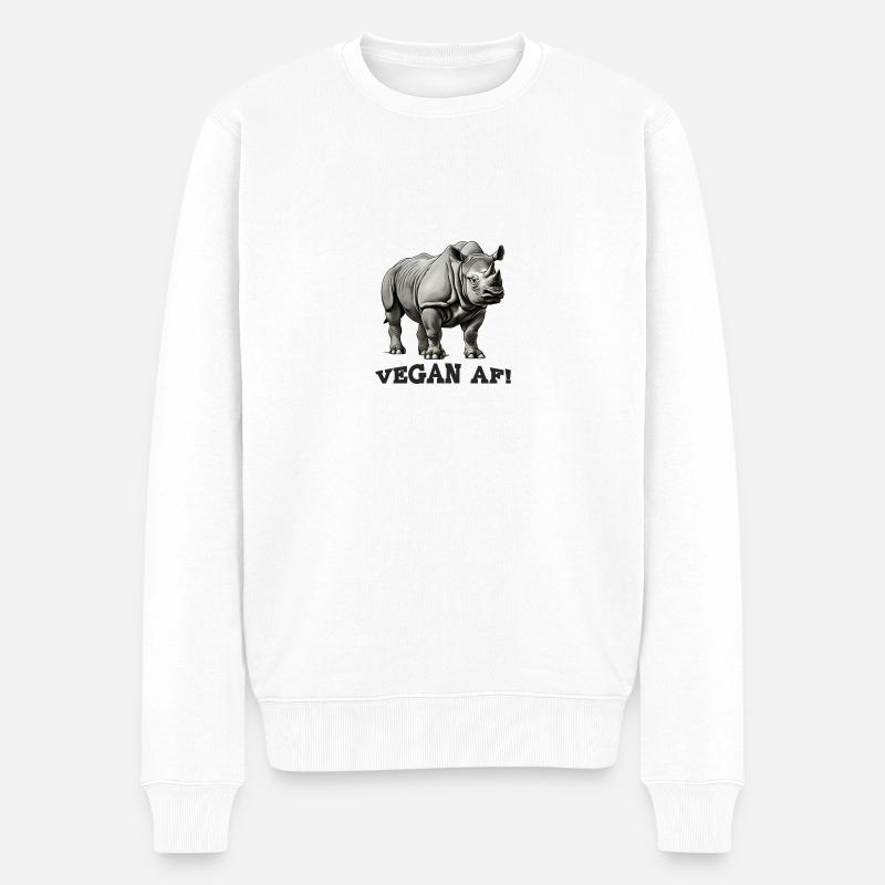Vegan AF - Männer Premium Bio Pullover - Weiß