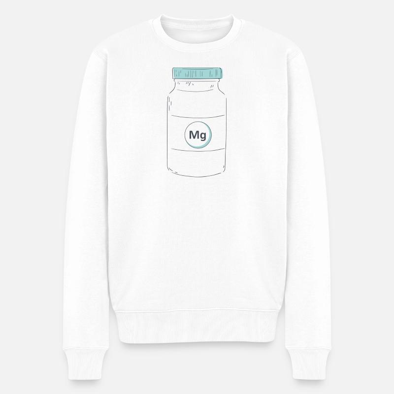 Complément alimentaire protéine de magnésium - Pull Premium bio Homme - blanc