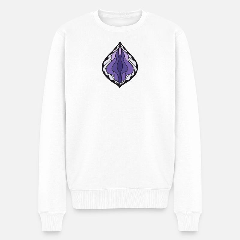 Digital Vulva - Männer Premium Bio Pullover - Weiß
