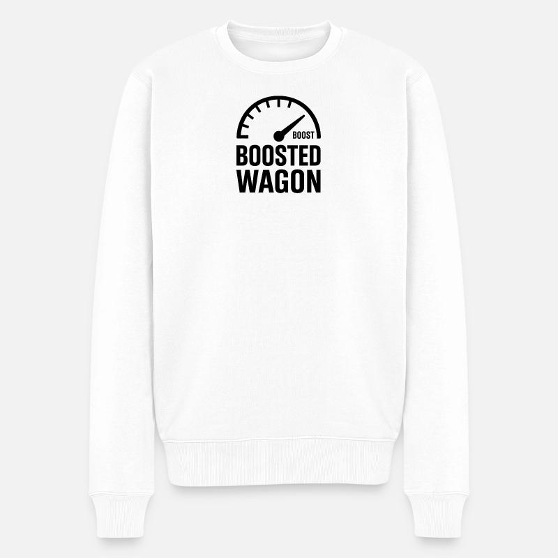 Boosted Wagon Turbo Gauge Shirt - Männer Premium Bio Pullover - Weiß