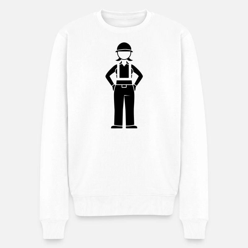 Bauarbeiterin Bau Hausbau - Männer Premium Bio Pullover - Weiß