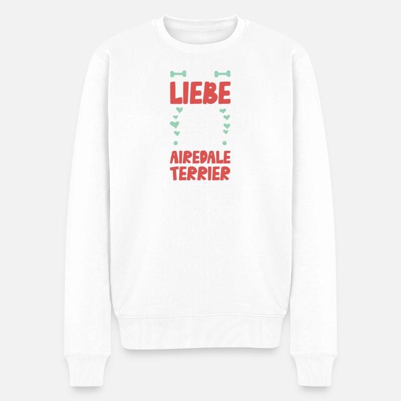 J’adore mon Airedale Terrier - Pull Premium bio Homme - blanc