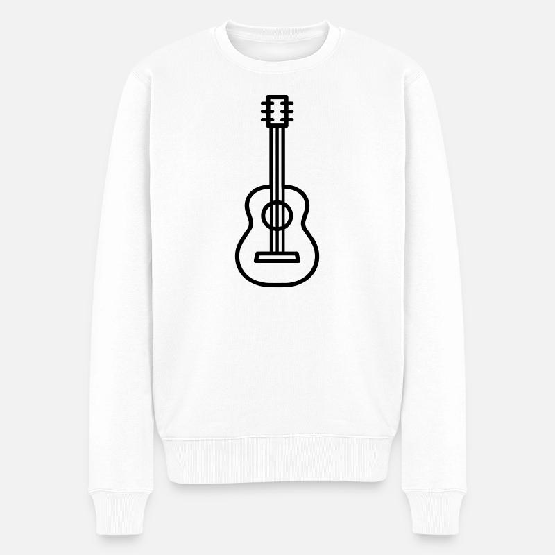 Gitarre - Männer Premium Bio Pullover - Weiß