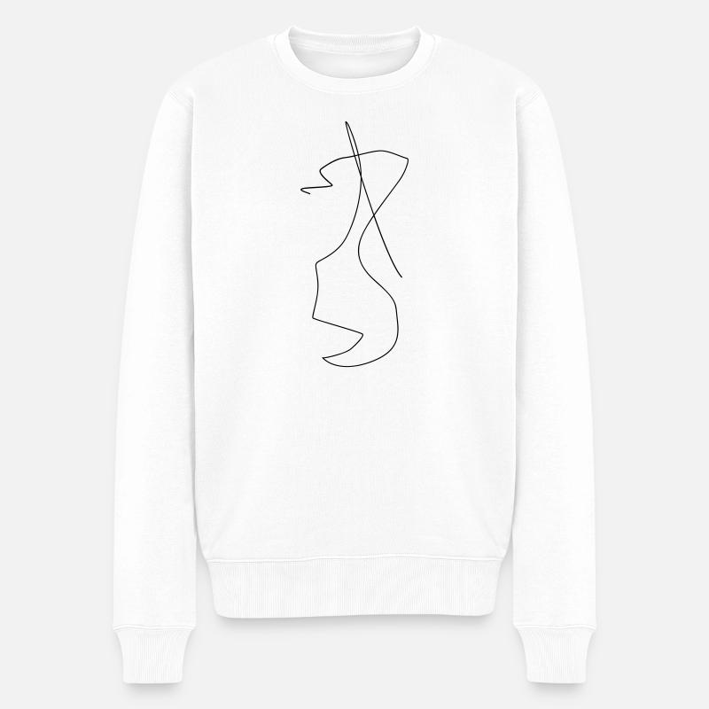 Chaotische Line-Art 2 - Männer Premium Bio Pullover - Weiß