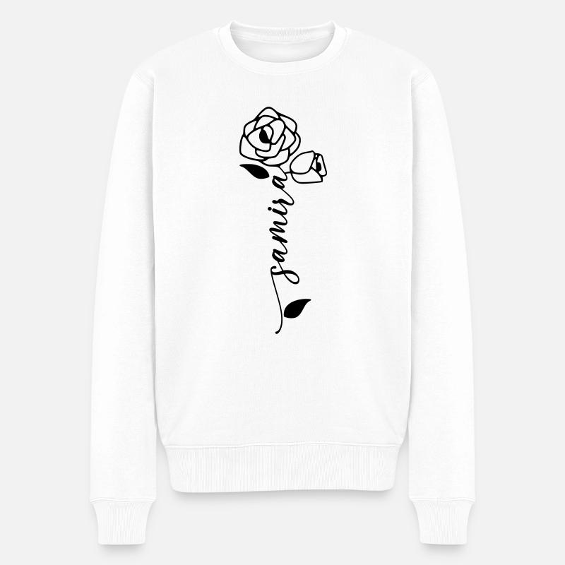Samira Nom Prénom Nom Fleur - Pull Premium bio Homme - blanc