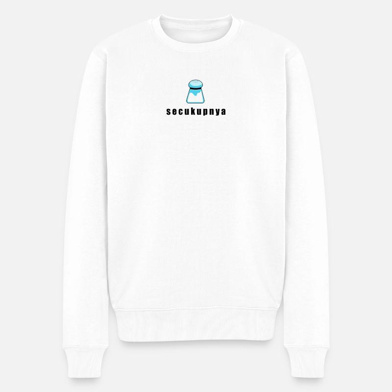 Blauer Salzstreuer Cartoon - Männer Premium Bio Pullover - Weiß
