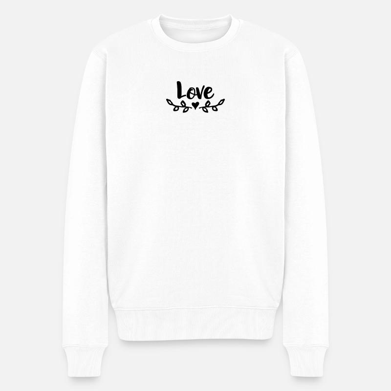 Conception du cœur d’amour - Pull Premium bio Homme - blanc