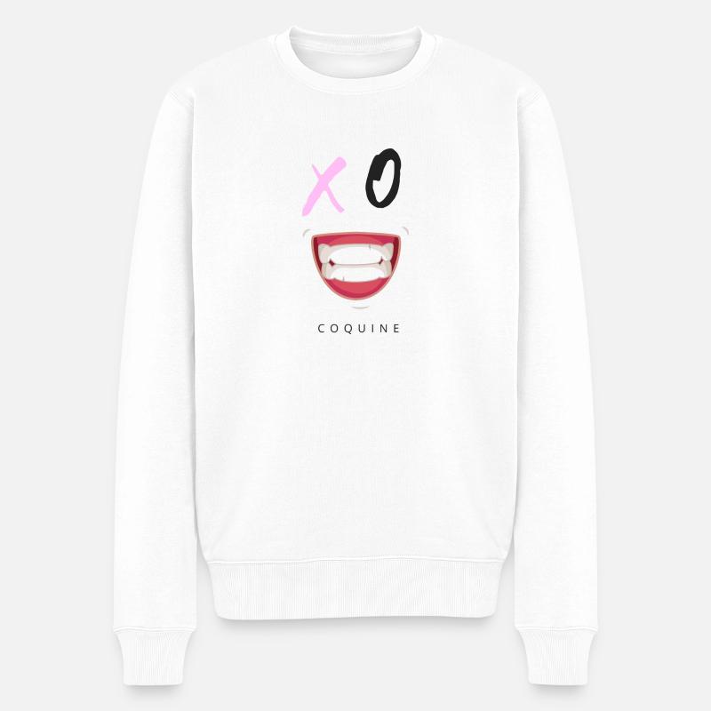 XO Pink Coquine - Pull Premium bio Homme - blanc