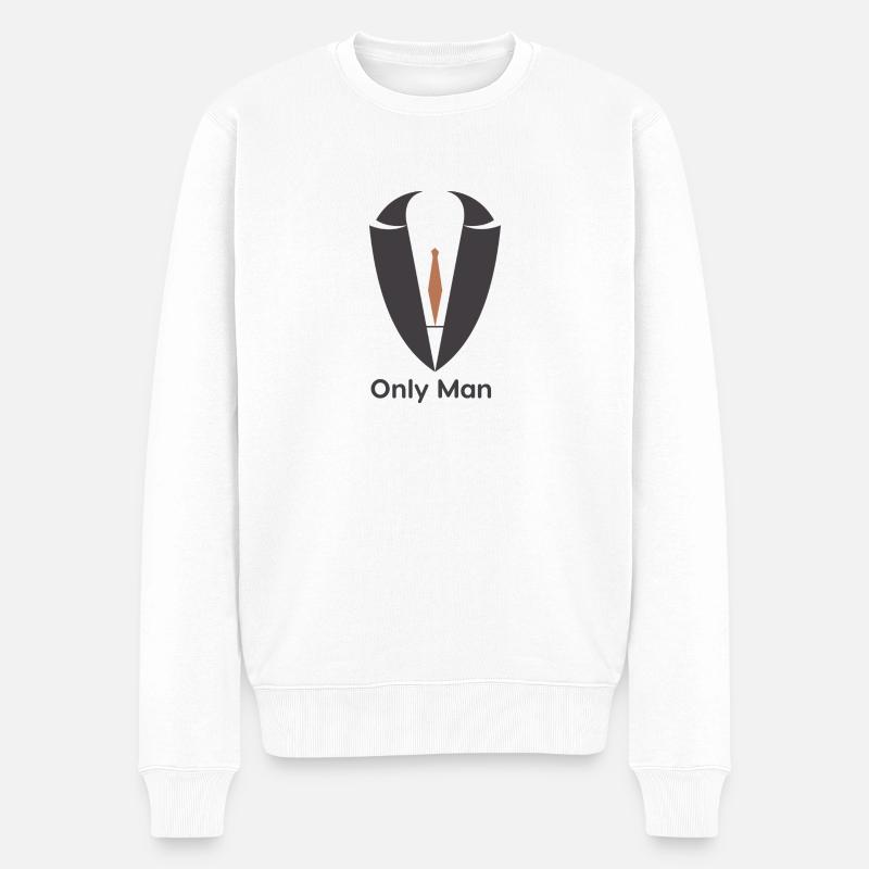 Only man - Männer Premium Bio Pullover - Weiß