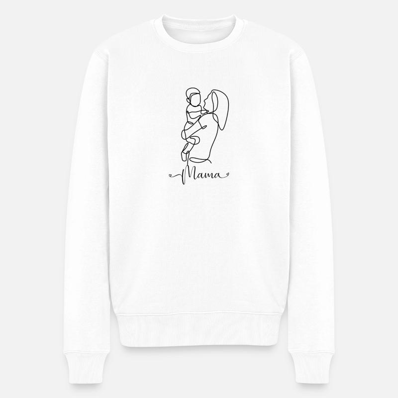 Mama - Männer Premium Bio Pullover - Weiß