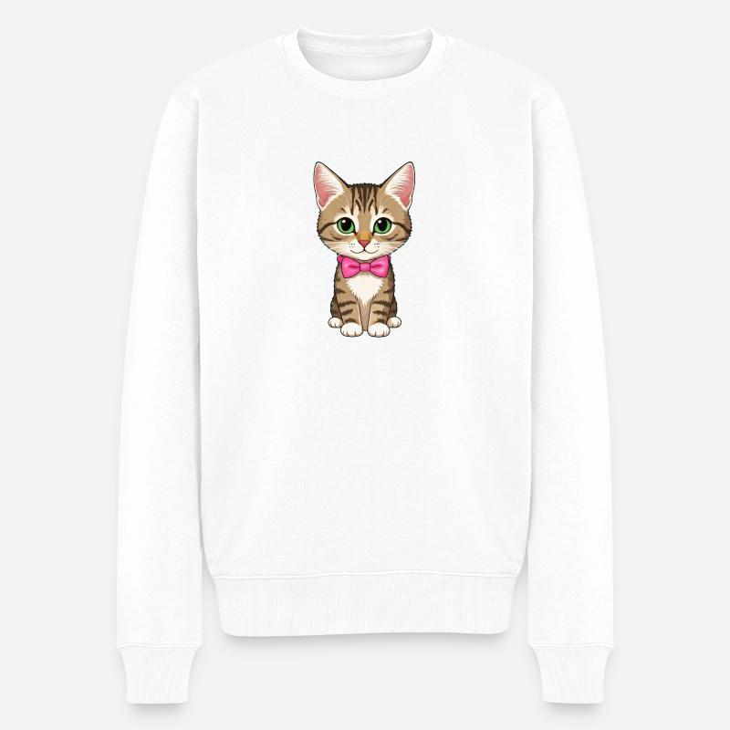 Chat mignon - Pull Premium bio Homme - blanc