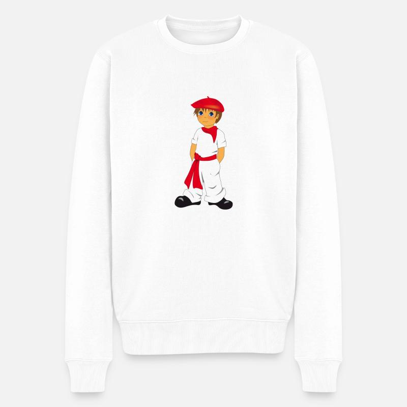 P'tit Basque - Männer Premium Bio Pullover - Weiß