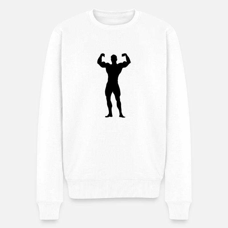 bodybuilder - Pull Premium bio Homme - blanc
