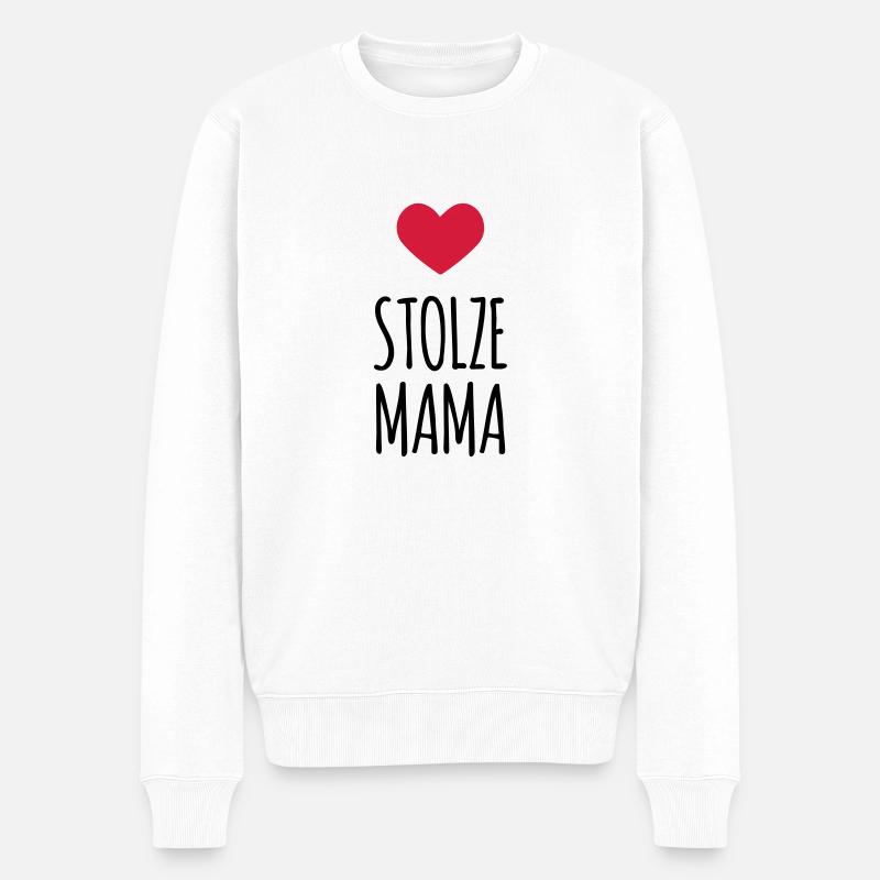 Stolze Mama (dh) - Männer Premium Bio Pullover - Weiß