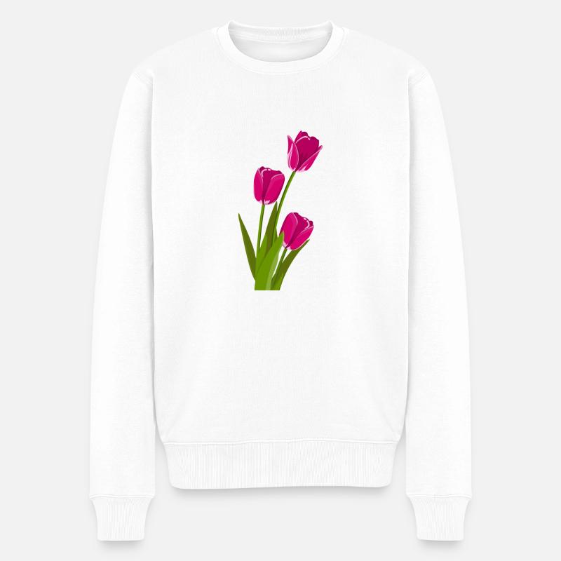 Tulpe Geschenk Geschenkidee - Männer Premium Bio Pullover - Weiß