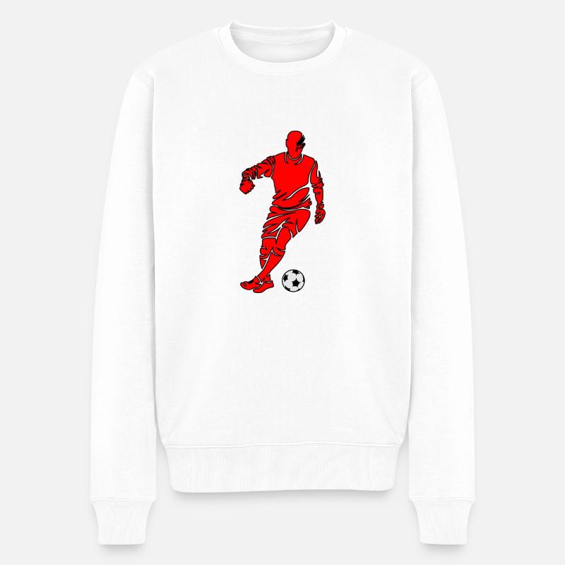 Soccer - Männer Premium Bio Pullover - Weiß