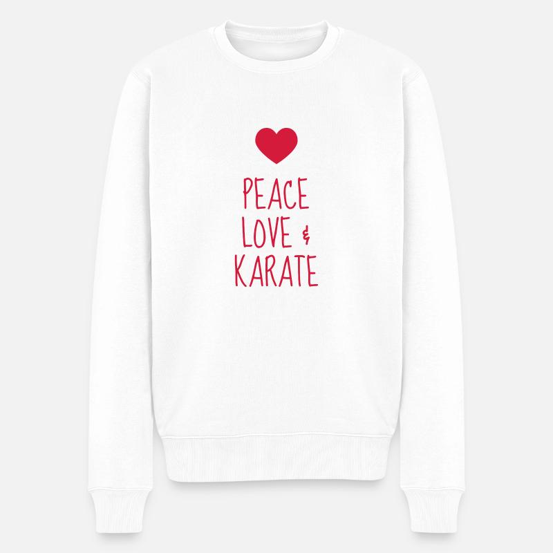 Karate / Karateka / Martial Arts / Fight - Pull Premium bio Homme - blanc