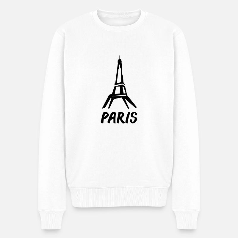 eifelturm_2 - Männer Premium Bio Pullover - Weiß