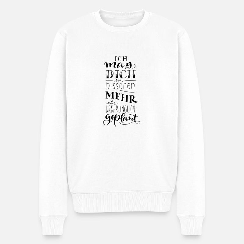 ich mag dich - Männer Premium Bio Pullover - Weiß