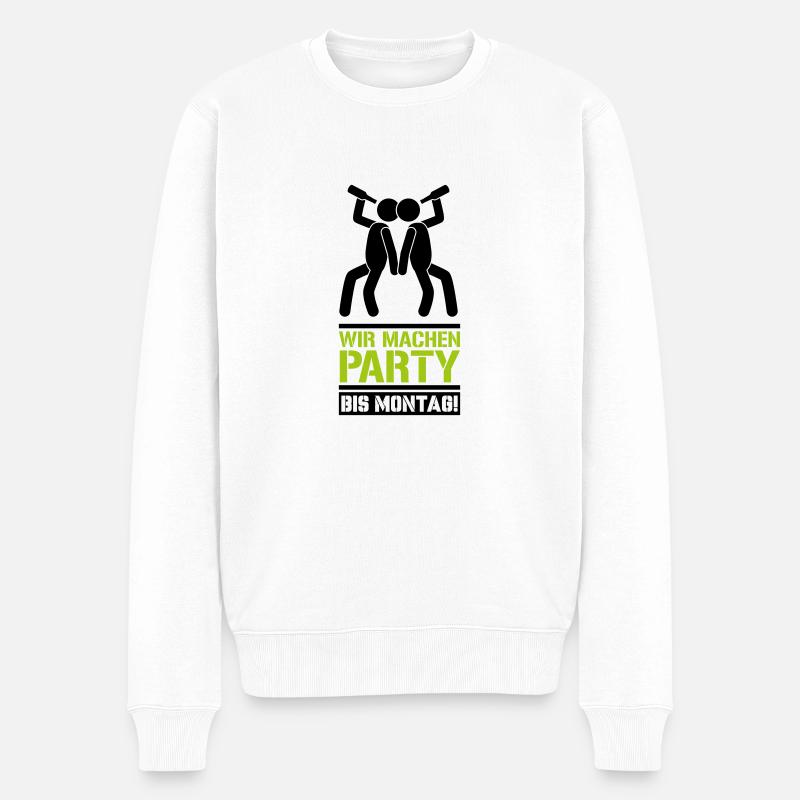 wir machen party - Männer Premium Bio Pullover - Weiß
