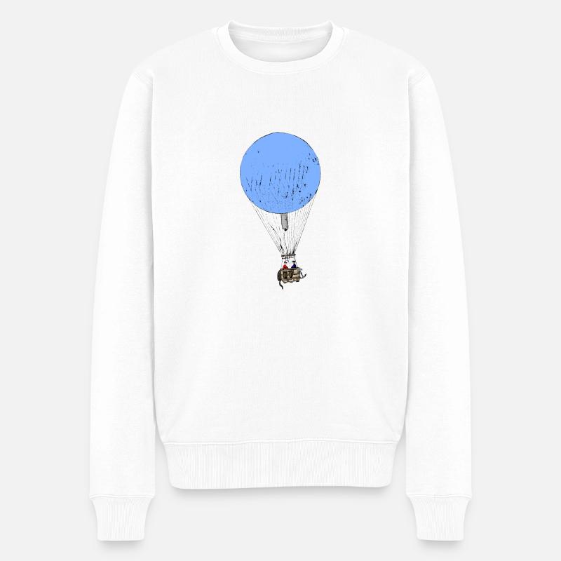 Heißluftballon - Männer Premium Bio Pullover - Weiß