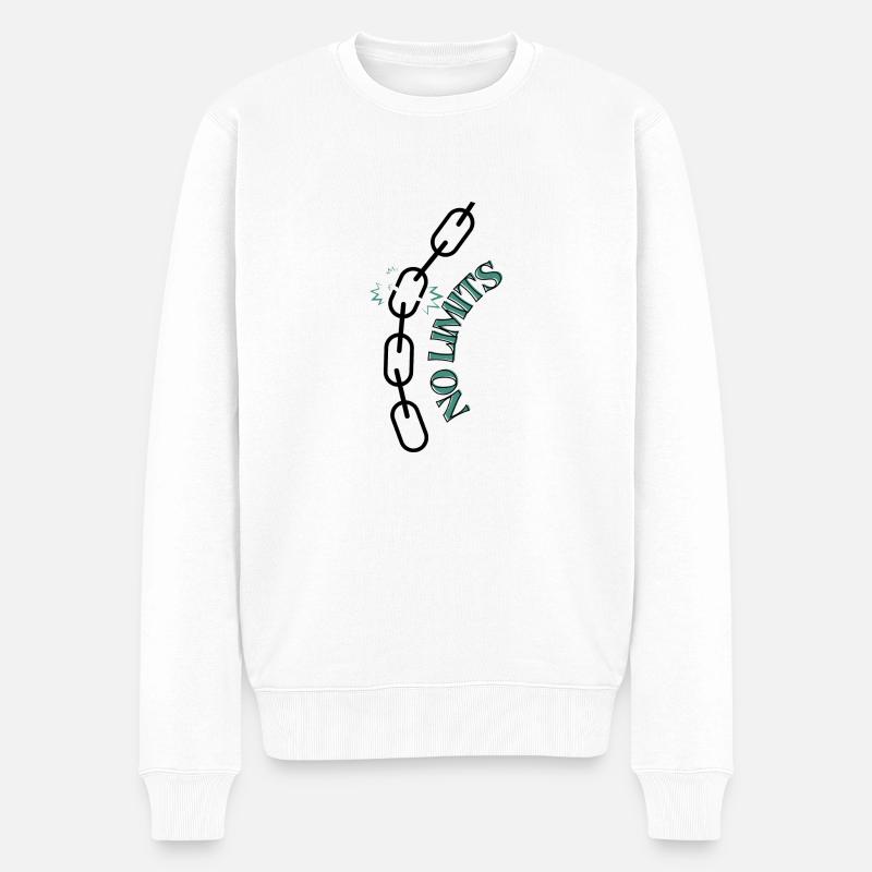 No limits - Männer Premium Bio Pullover - Weiß