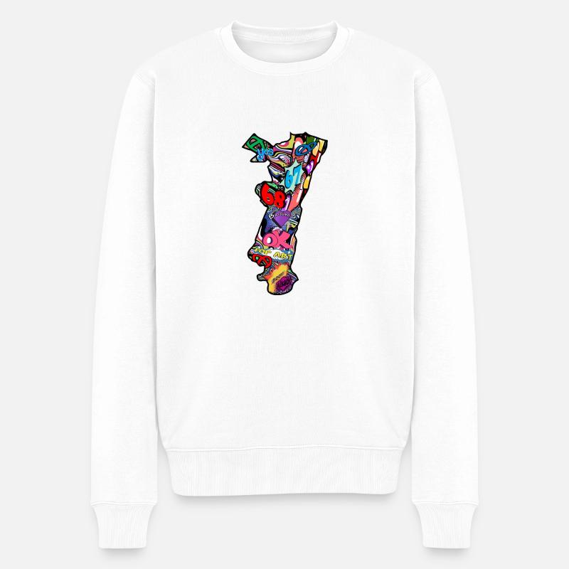 Alsace région Pop Art - Pull Premium bio Homme - blanc