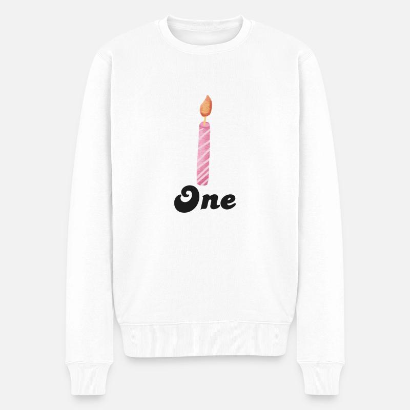 1e anniversaire bougie - Pull Premium bio Homme - blanc