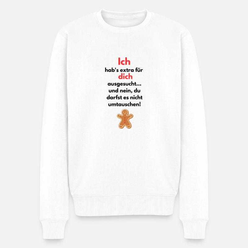 Für dich Weihnachtsgeschenk - Männer Premium Bio Pullover - Weiß