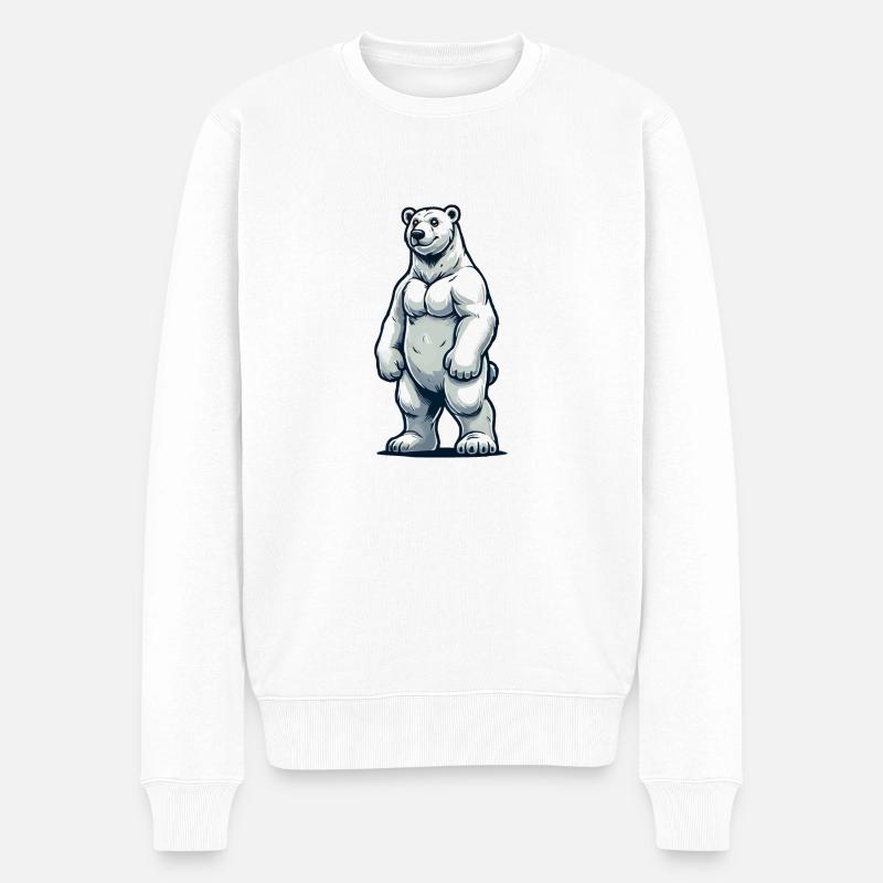 Ours blanc - Pull Premium bio Homme - blanc