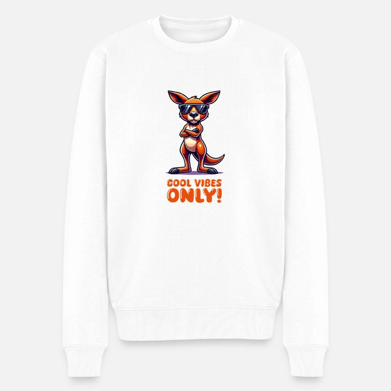 kangeroo cool - Männer Premium Bio Pullover - Weiß