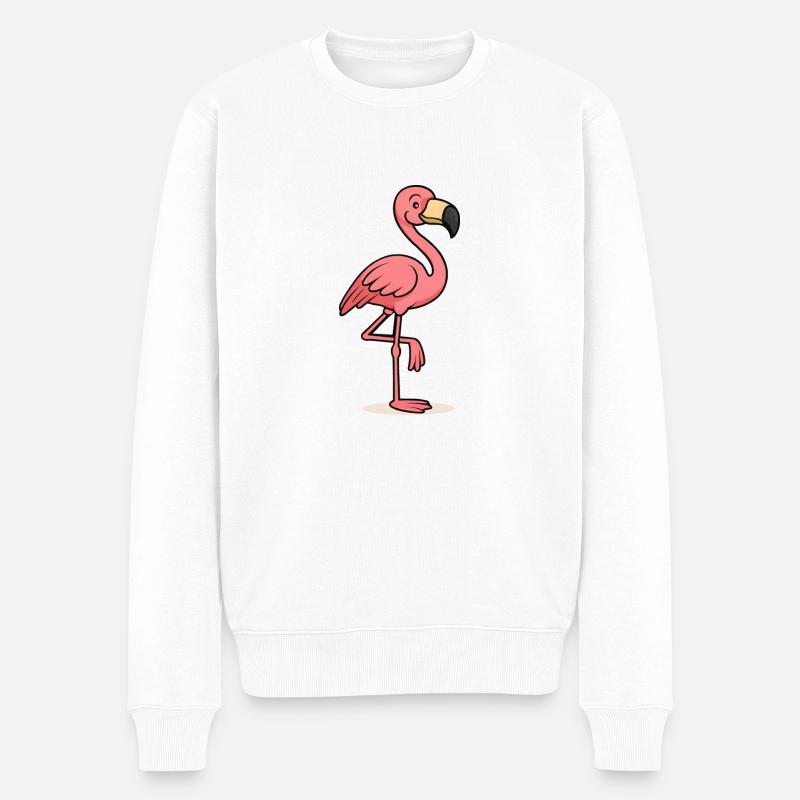 flamingo comic - Männer Premium Bio Pullover - Weiß