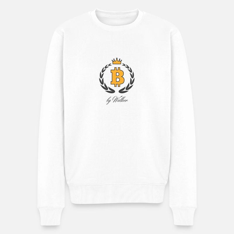 Bitcoin - Männer Premium Bio Pullover - Weiß