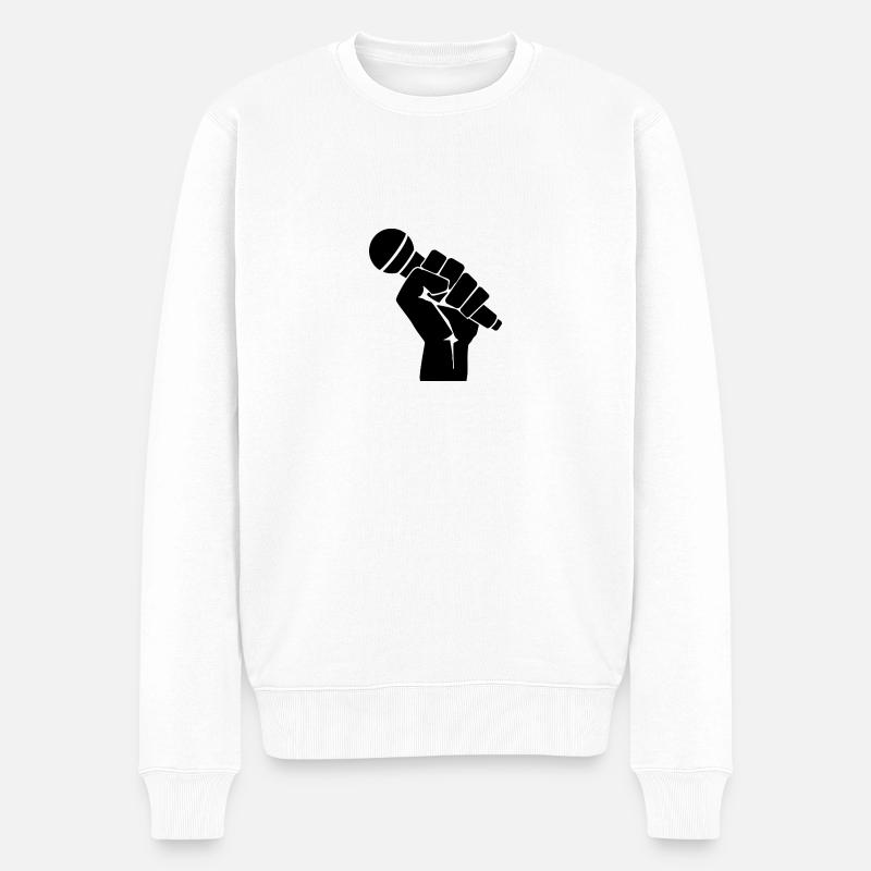 Musik Revolution - Männer Premium Bio Pullover - Weiß