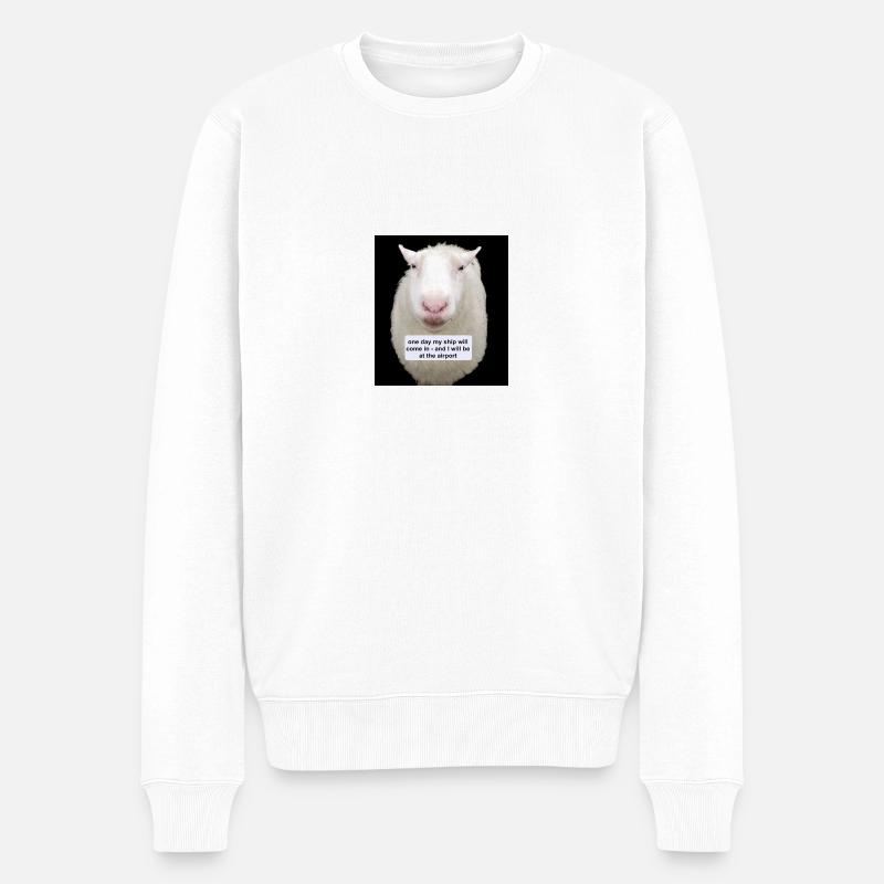 Schaf - Männer Premium Bio Pullover - Weiß