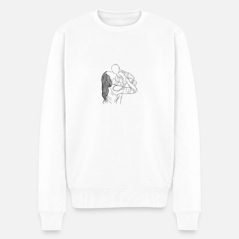 Mutter Kind Liebe - Männer Premium Bio Pullover - Weiß