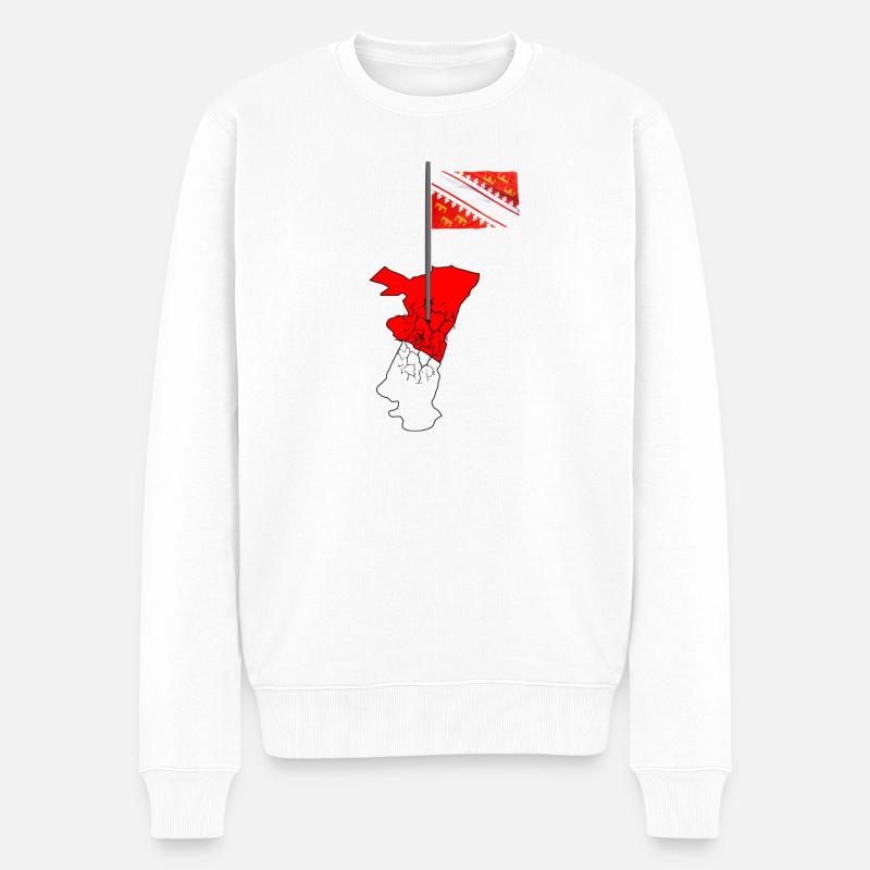 Elsass Flagge - Männer Premium Bio Pullover - Weiß