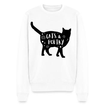 Katzen & Poesie - Männer Premium Bio Pullover - Weiß - Vorne - Thijin (182cm)