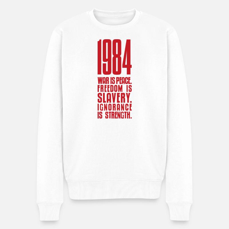 1984 - Männer Premium Bio Pullover - Weiß